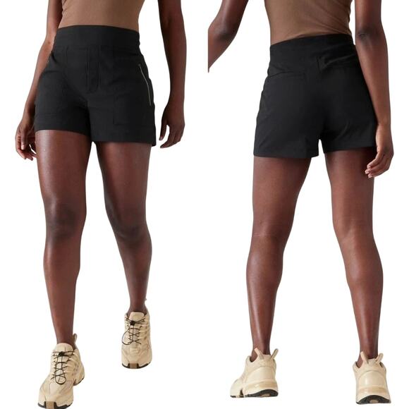 Athleta Trekkie Shorts Black Size 10 - Picture 1 of 5